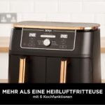 Ninja Foodi MAX Dual Zone Heißluftfritteuse [AF400EUCP] Amazon Exclusive, ‎2470 Watt , 9,5 L, 2 Heißluft-Frittierfächer, 6 Funktionen, 27 x 41.5 x 32.5 cm, Kupfer/Schwarz – Bild 9