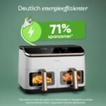 COSORI Heißluftfritteuse 2 Kammern, Testsieger der Stiftung Warentest, 8,5 L 6-in-1 Airfryer mit Sichtfenster, Schwarz-weiß – Bild 3
