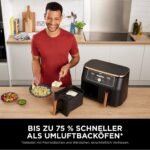 Ninja Foodi MAX Dual Zone Heißluftfritteuse [AF400EUCP] Amazon Exclusive, ‎2470 Watt , 9,5 L, 2 Heißluft-Frittierfächer, 6 Funktionen, 27 x 41.5 x 32.5 cm, Kupfer/Schwarz – Bild 4