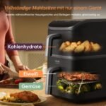 COSORI Turbo Tower Pro Airfryer, Keramikbeschichtung Heißluftfritteuse 2 Kammern, 10,8L Heissluftfritteuse mit DualBlaze, Ohne Teflon Beschichtung, Automatische Luftstrom-Regulierung – Bild 8