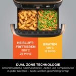Ninja Foodi FlexDrawer Dual Zone Heißluftfritteuse, Airfryer mit 10,4-Fach und herausnehmbarem Trenner, Antihaftbeschichtung, spülmaschinenfester Korb, 7-in-1, Schwarz & Kupfer, AF500EUCP – Bild 5