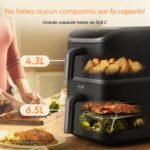 COSORI Air Fryer Turbo Tower 10,8 l, Fritteuse ohne Öl mit 2 Schubladen, 3 Kochstufen, 6-in-1, kompaktes und stapelbares Design, 41% weniger groß als herkömmliche Doppel-Airfryer, 300 + Rezepte – Bild 9