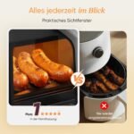 COSORI Airfryer, Testsieger der Stiftung Warentest, Heißluftfritteuse 2 Kammern, 8,5L Heissluftfritteuse mit Sichtfenster, Metall-Innenraum reduziert Kunststoffkontakt – Bild 6