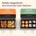 COSORI Heißluftfritteuse 2 Kammern, Dual Blaze TwinFry 10L Airfryer, mit 4 Heizrohren und flexiblen Kammern, gleichmäßige Hitzeverteilung, Temperatur bis 240 Grad C, Schwarz, TF102S – Bild 4