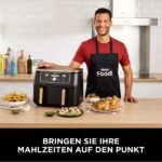 Ninja Foodi MAX Dual Zone Heißluftfritteuse [AF400EUCP] Amazon Exclusive, ‎2470 Watt , 9,5 L, 2 Heißluft-Frittierfächer, 6 Funktionen, 27 x 41.5 x 32.5 cm, Kupfer/Schwarz – Bild 5