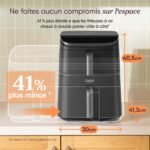 COSORI Air Fryer Turbo Tower 10,8 l, Fritteuse ohne Öl mit 2 Schubladen, 3 Kochstufen, 6-in-1, kompaktes und stapelbares Design, 41% weniger groß als herkömmliche Doppel-Airfryer, 300 + Rezepte – Bild 10