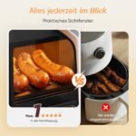 COSORI Heißluftfritteuse 2 Kammern, Airfryer Testsieger der Stiftung Warentest, 6-in-1 Dual Zone Air fryer 8,5 L, Heissluftfritteuse Doppelkammer mit Sichtfenster, energiesparend, Gold – Bild 5