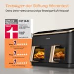 COSORI Heißluftfritteuse 2 Kammern, Airfryer Testsieger der Stiftung Warentest, 6-in-1 Dual Zone Air fryer 8,5 L, Heissluftfritteuse Doppelkammer mit Sichtfenster, energiesparend, Gold – Bild 8