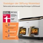 COSORI Heißluftfritteuse 2 Kammern, Testsieger der Stiftung Warentest, 8,5 L 6-in-1 Airfryer mit Sichtfenster, Schwarz-weiß – Bild 7