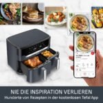Tefal Dual Easy Fry XXL Heißluftfritteuse 11 L – Airfryer mit 2 Kammern (Doppelkammer), 7 Programme, 2700 W, digitales Display, Extra-Crisp Technologie, fettarm frittieren, energiesparend EY942B – Bild 6
