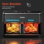 COSORI Airfryer, Testsieger der Stiftung Warentest, Heißluftfritteuse 2 Kammern, 8,5L Heissluftfritteuse mit Sichtfenster, Metall-Innenraum reduziert Kunststoffkontakt – Bild 2