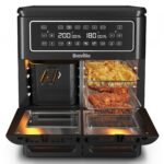 Breville Heißluftfritteuse Halo Flexi | Digitale Doppelkammer-Heißluftfritteuse | 11 l Air Fryer: Für mehr als 10 Personen | FrittierenBackenGrillenBratenRöstenAufwärmen | 2400 W [VDF130X]