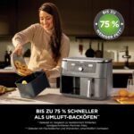 Ninja Dual Zone Digital Air Fryer, 2 Schubladen, 6-in-1, Heißluftfritteuse, 9,5L, Heißluft-Frittieren, Max Crisp, Rösten, Backen, Aufwärmen, Spülmaschinenfeste Körbe, Metallic Grau DZ400EU – Bild 5