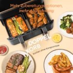 COSORI Heißluftfritteuse 2 Kammern, Airfryer Testsieger der Stiftung Warentest, 6-in-1 Dual Zone Air fryer 8,5 L, Heissluftfritteuse Doppelkammer mit Sichtfenster, energiesparend, Gold – Bild 4