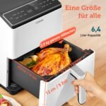 COSORI Heißluftfritteuse XXL, Dual Blaze, 6,4 L(1.8kg) Wifi verbunden, Airfryer mit 12 Multifunktionen, 90+ Online Rezept & Rezeptbuch, Full Touch Screen, 1700W, Milchweiß, Weiß – Bild 4