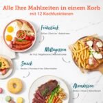 COSORI Heißluftfritteuse XXL, Dual Blaze, 6,4 L(1.8kg) Wifi verbunden, Airfryer mit 12 Multifunktionen, 90+ Online Rezept & Rezeptbuch, Full Touch Screen, 1700W, Milchweiß, Weiß – Bild 3
